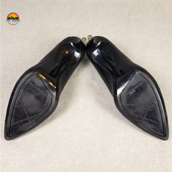 Calvin Klein KAMARA Pump Stiletto Heels Black Leather Corpcore Women's Size 8.5 - Picture 6 of 13